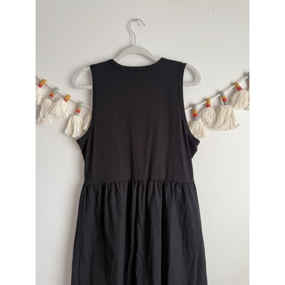 J. Crew High Neck Mixed Knit Black Midi Dress Casual Minimalist Preppy Whimsical - Picture 8 of 8